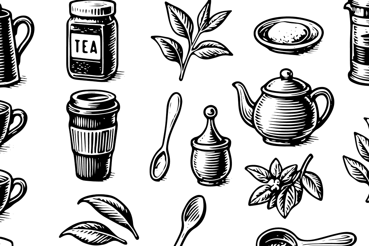 Vintage Tea Time Collection, an Object Graphic by RT Studio (Photo 4 of 4)