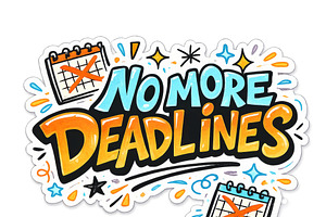 No more deadlines message on stylize, an Illustration by Dvoevnore photos