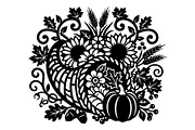 Elegant Floral Pumpkin Cornucopia, an Object Graphic by Gfx_Store (Thumbnail 9 of 16)