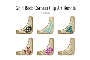 Celtic Gold Book Corner Clipart