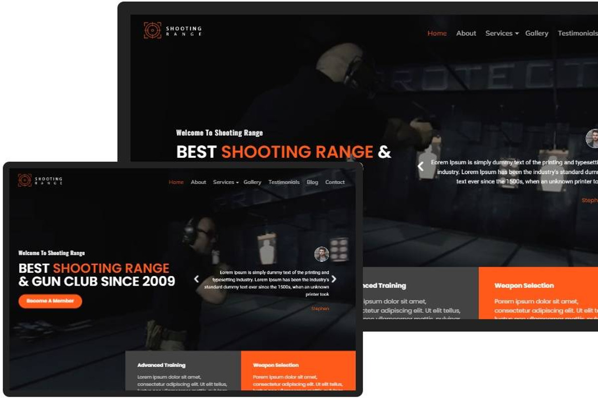 Shooting Range WordPress Theme preview 2