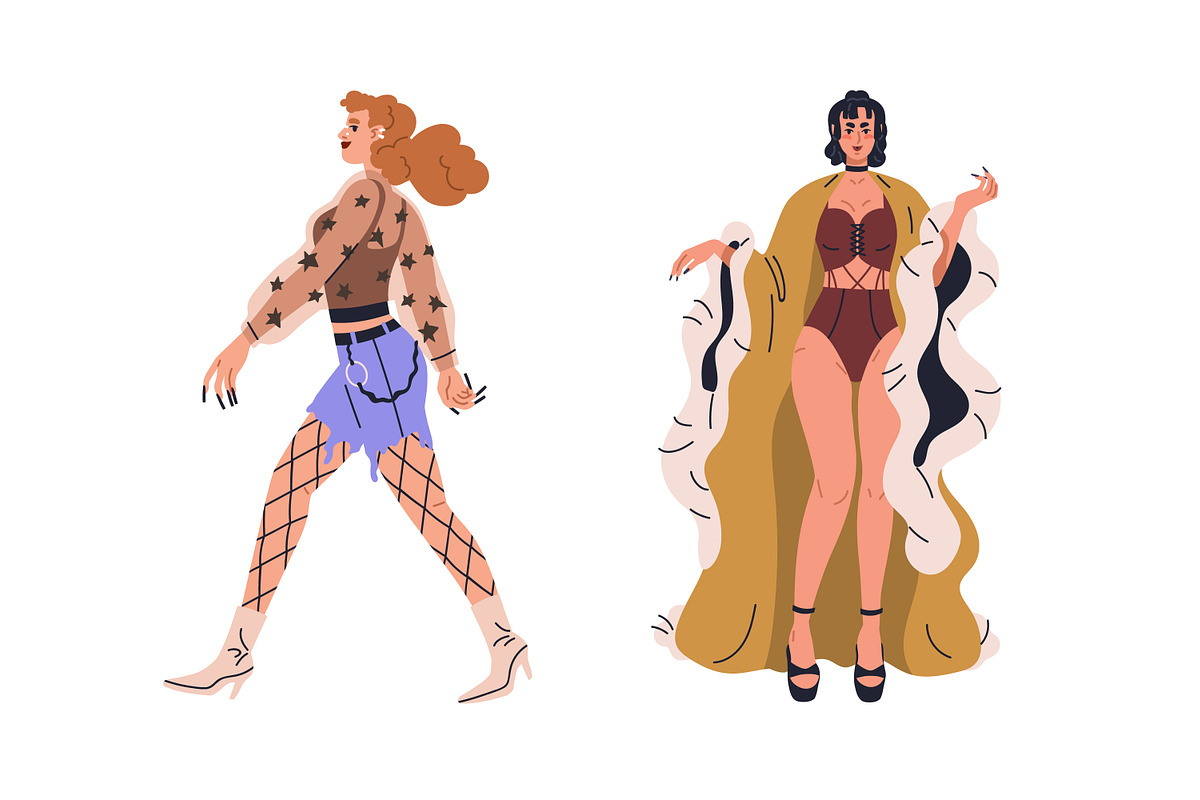 Sexy people in sassy fashion outfits, a Person Illustration by Good Studio (Photo 4 of 5)