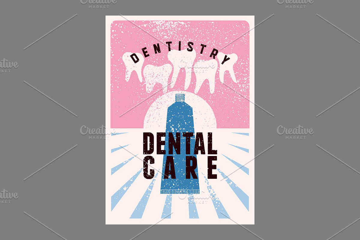 Dentistry grunge vector poster set., a Healthcare Illustration by PoPaShop (Photo 2 of 8)