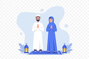 Muslim Family Having Eid Al-Fitr, a Person Illustration by Partikusi Design (Thumbnail 3 of 3)