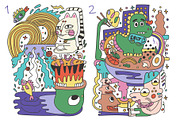 Fast Food Doodles. Vector and raster, a Food Illustration by Oliana Moroz (Thumbnail 2 of 25)