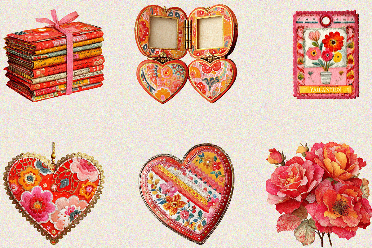 Vintage Cute Valentine's Day Clipart, an Illustration by SVGArt (Photo 6 of 8)