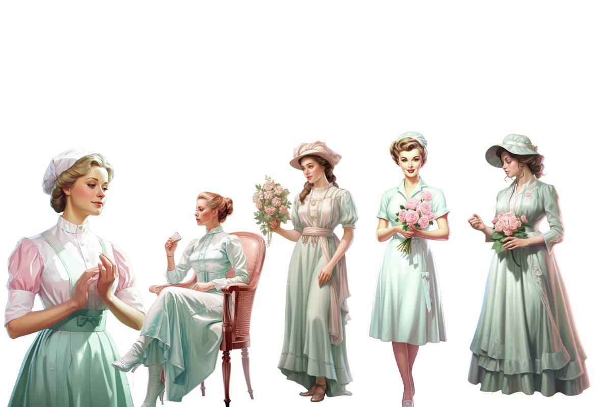 Vintage Nurse Clipart, an Object Illustration by Digital Xpress (Photo 3 of 4)