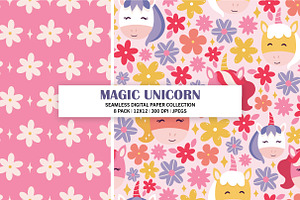 Magic Unicorn Seamless Digital Paper