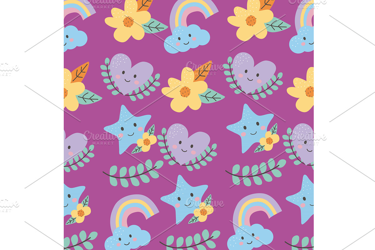 cute pattern kawaii, a Texture Illustration by studiogstock