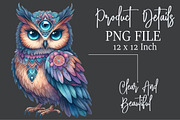 Watercolor Spooky Owls Clipart, an Illustration by Rose Art (Thumbnail 4 of 7)