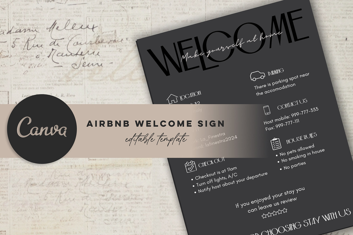 Welcome sign for Airbnb hosts, a Presentation Template by Design House (Photo 1 of 8)