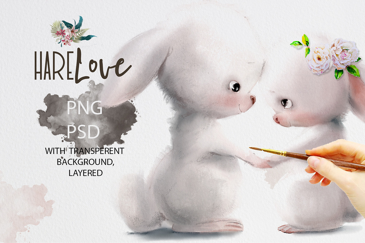 HareLove, an Animal Illustration by Eve Farb (Photo 1 of 3)