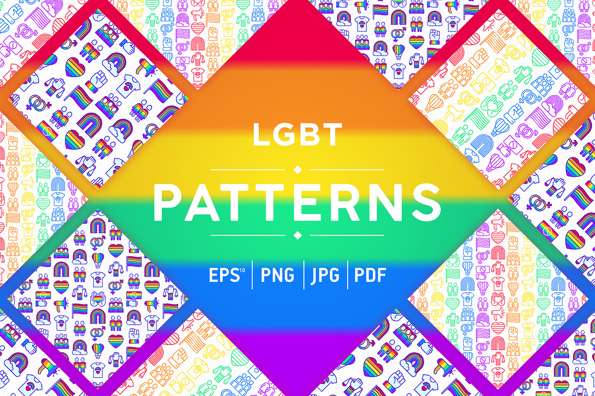 LGBT Patterns Collection, a Pattern Graphic by Alex Blogoodf