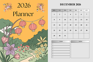 2026 | 365Day Planner PDF + Editable, a Stationery Template by Crox Studio | Digital