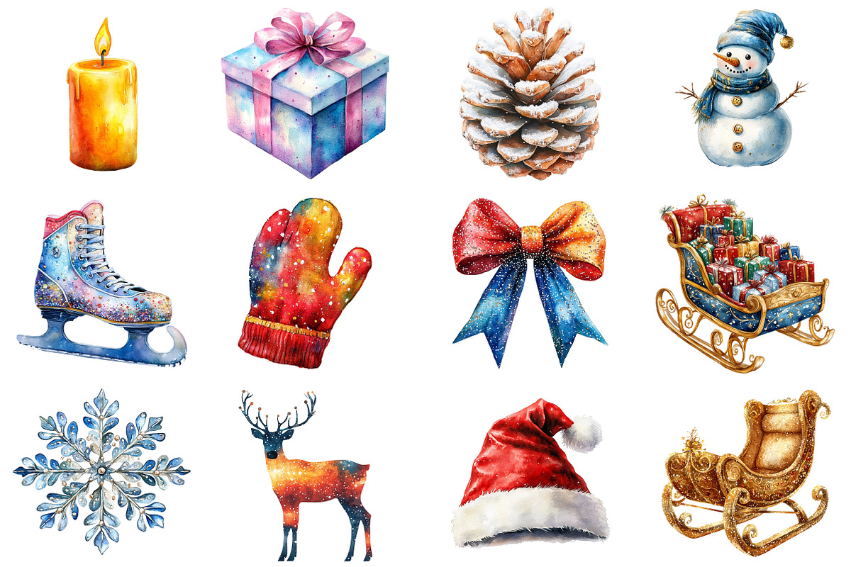 Sparkle Christmas Clipart, an Illustration by Daily.Designs (Photo 3 of 3)