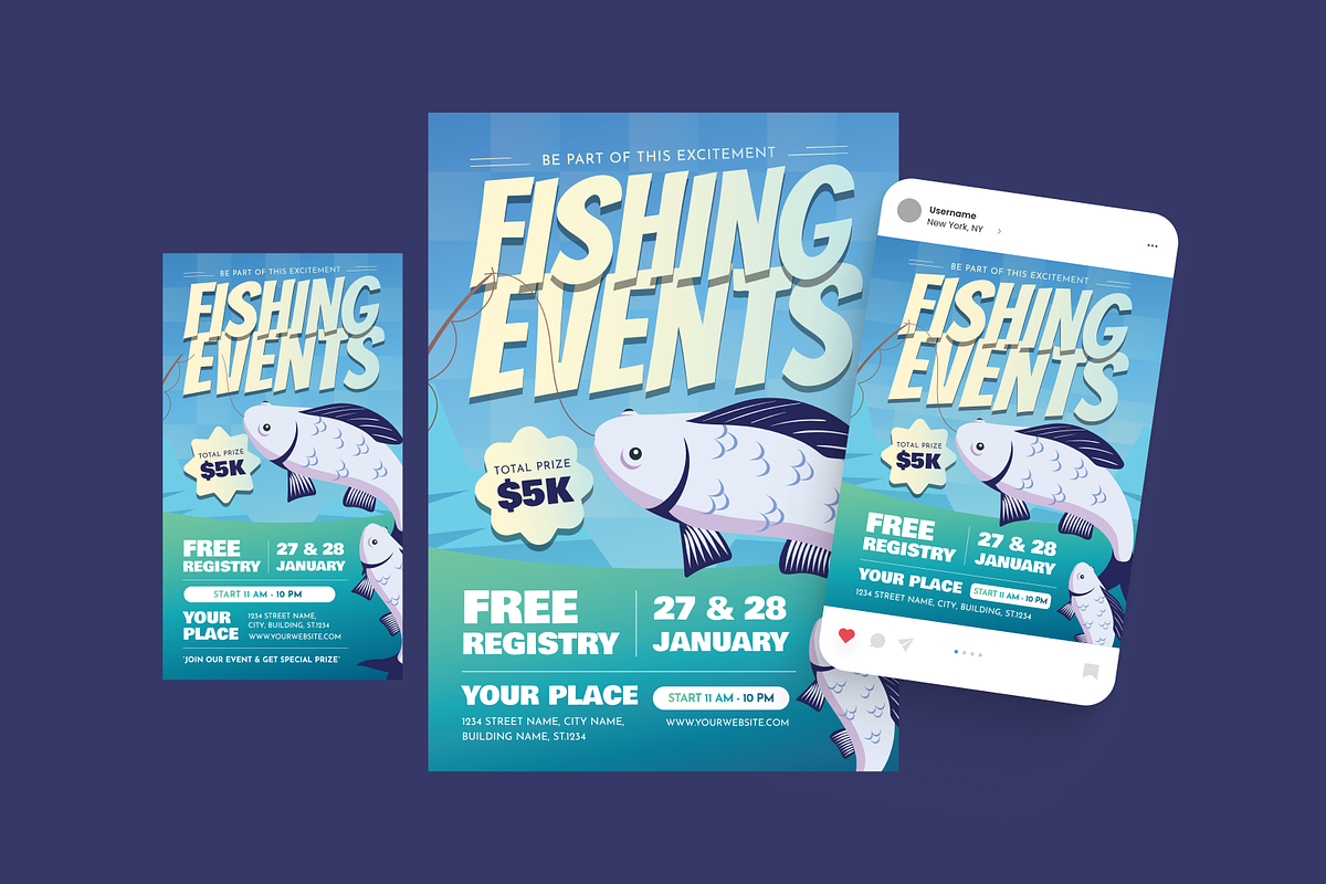 Fishing Event Flyer, a Flyer Template by MMPixelCraft (Photo 2 of 4)