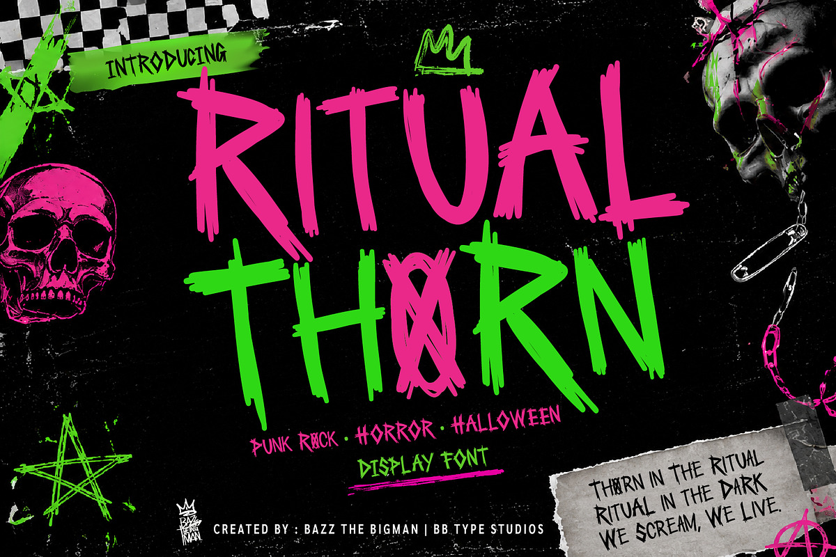 Ritual Thorn, a Handwritten Font by BBtypeStudios (Photo 1 of 11)