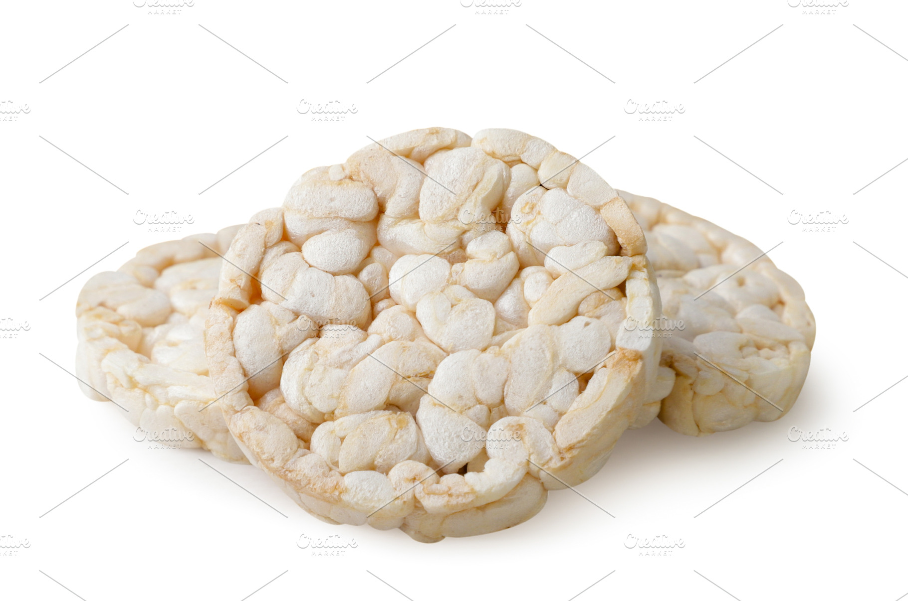 Rice cakes close-up on a white, a Food & Drink Photo by innakreativ