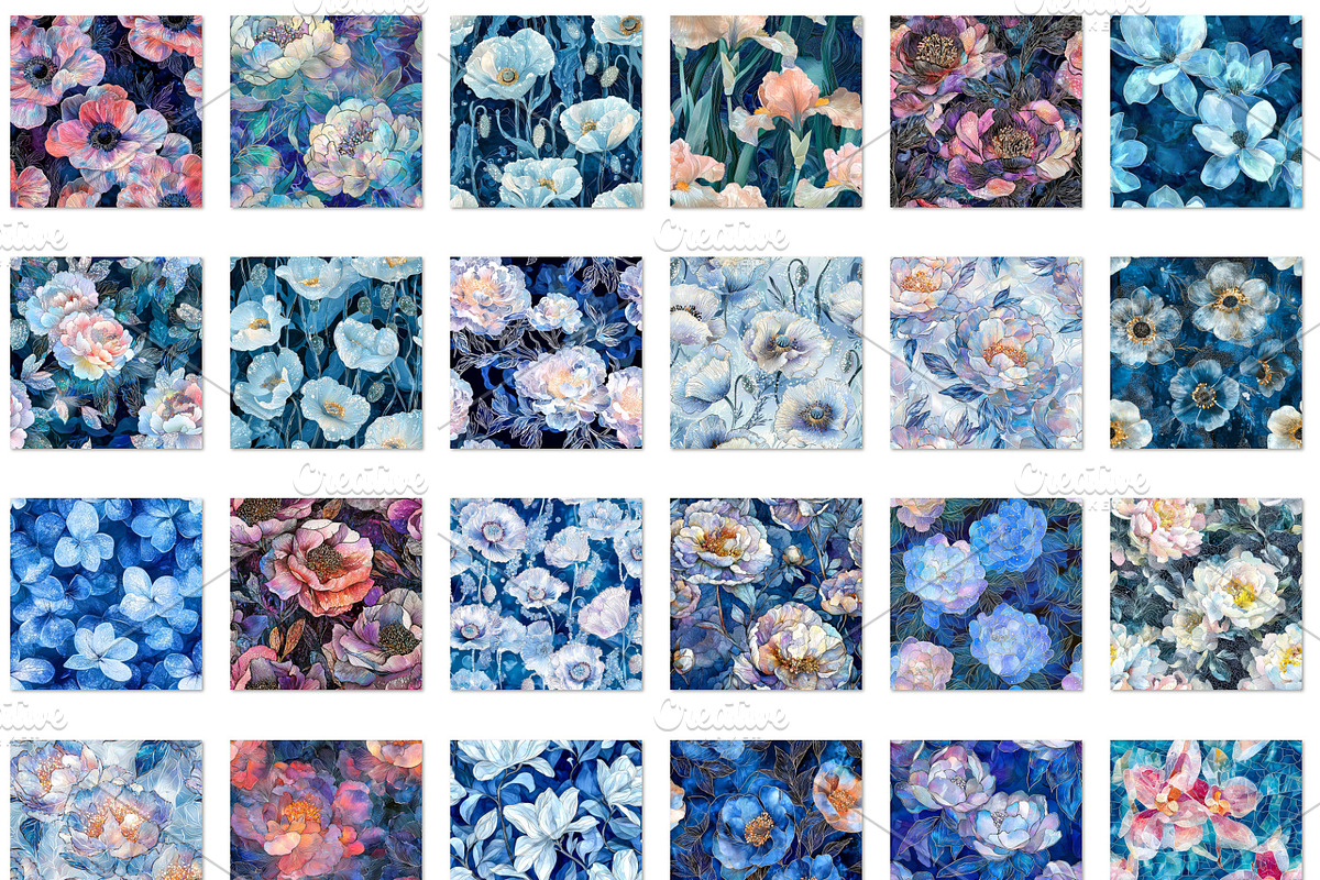 Floral Seamless Patterns Set, a Pattern Graphic by Bubert Art (Photo 2 of 6)