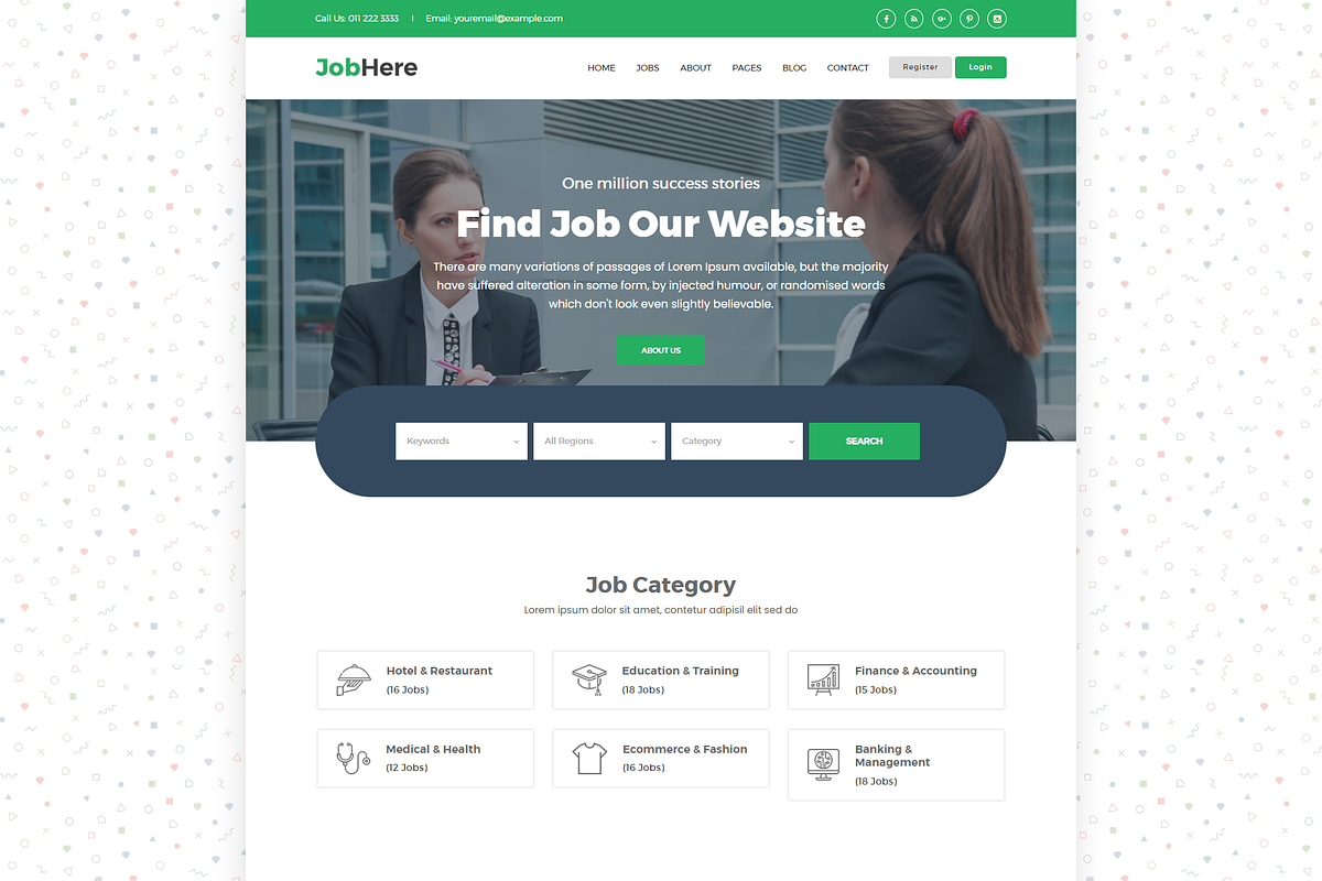 Job Board Responsive HTML Template, a Bootstrap Template by HasThemes