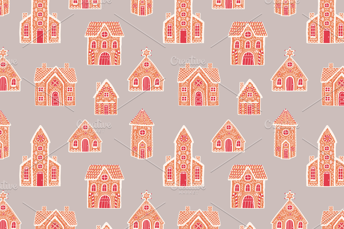 Gingerbread houses, a Decorative Illustration by Good Studio (Photo 3 of 10)