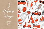 100 Travel Icons, a Transportation Illustration by Doodle Dibs (Thumbnail 3 of 5)