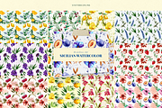 Sicilian Watercolor Fruits & Floral, a Decorative Illustration by Promo Graphics (Thumbnail 7 of 8)