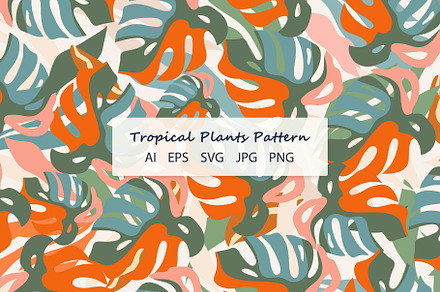 Exotic Tropical Leaves Pattern, a Pattern Graphic by Groovy Arts