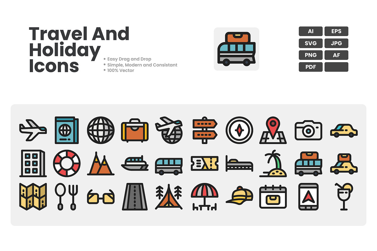 Travel And Holiday Icon Pack, a Duotone Icon by erifqizeicon (Photo 1 of 3)