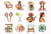 Watercolor Viva Mexico Clipart, an Illustration by Design Market (Thumbnail 4 of 5)