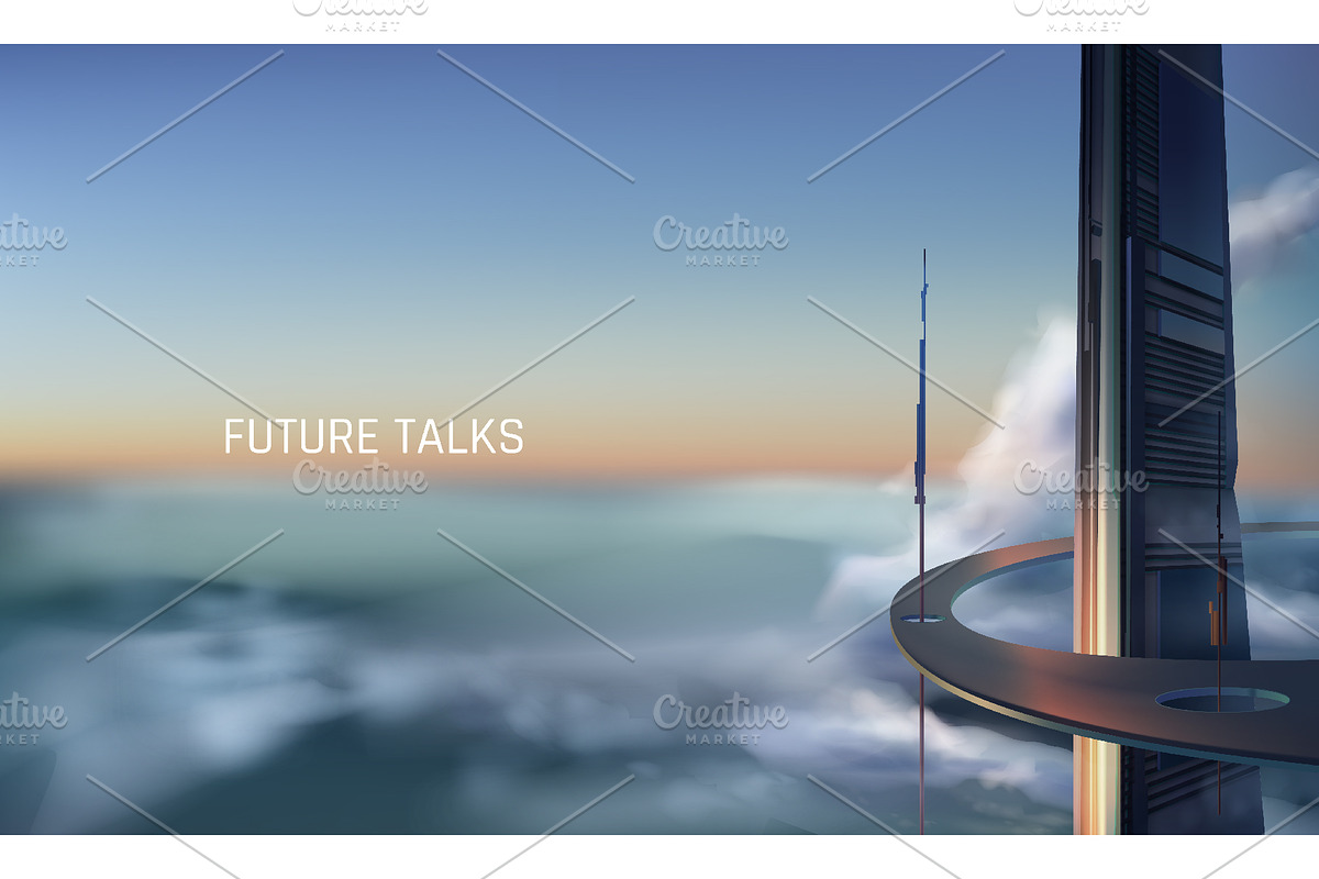 Vector Futuristic Landscape Set, a Technology Illustration by Zonda (Photo 11 of 12)