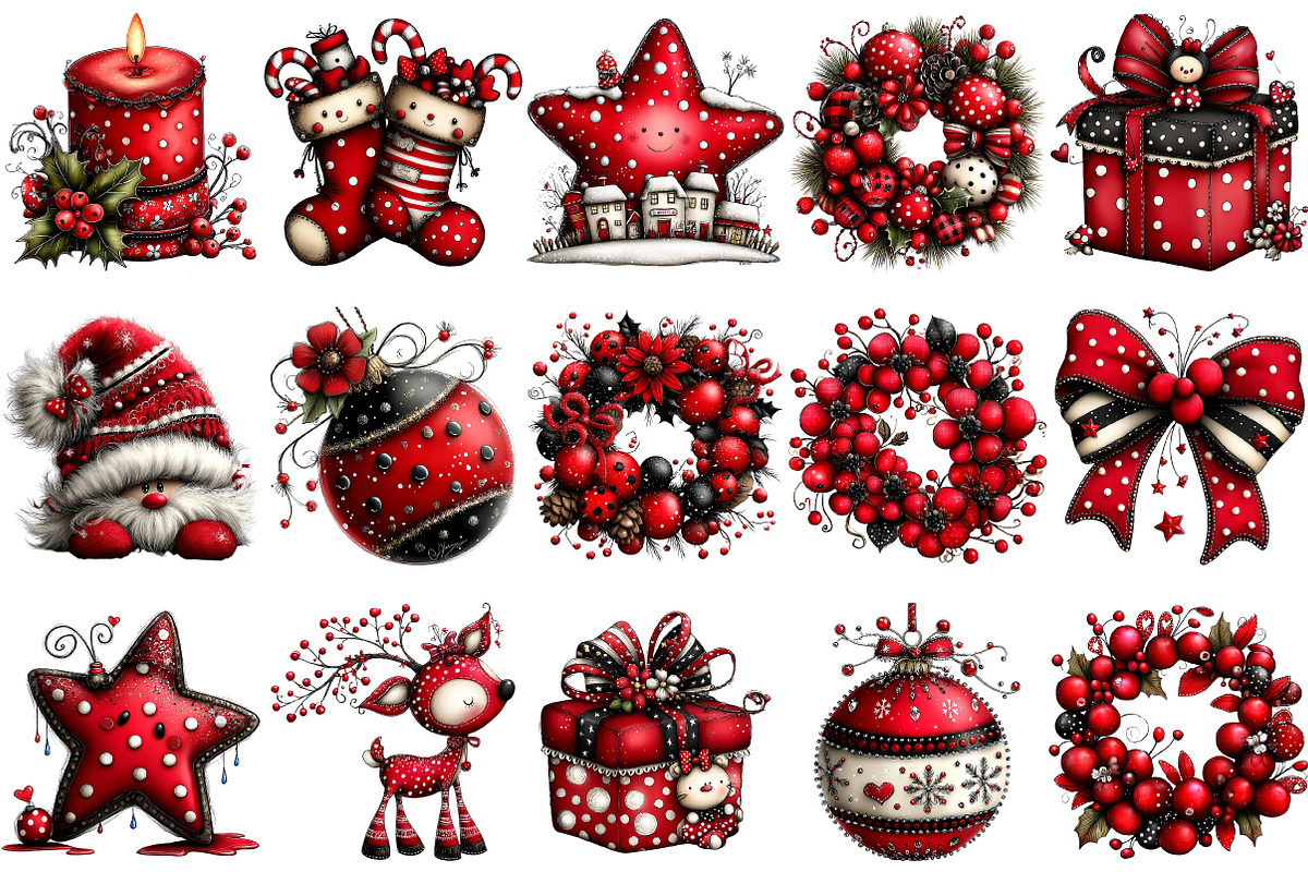 Christmas Clipart Bundle, an Illustration by Pixels.Craft (Photo 5 of 6)