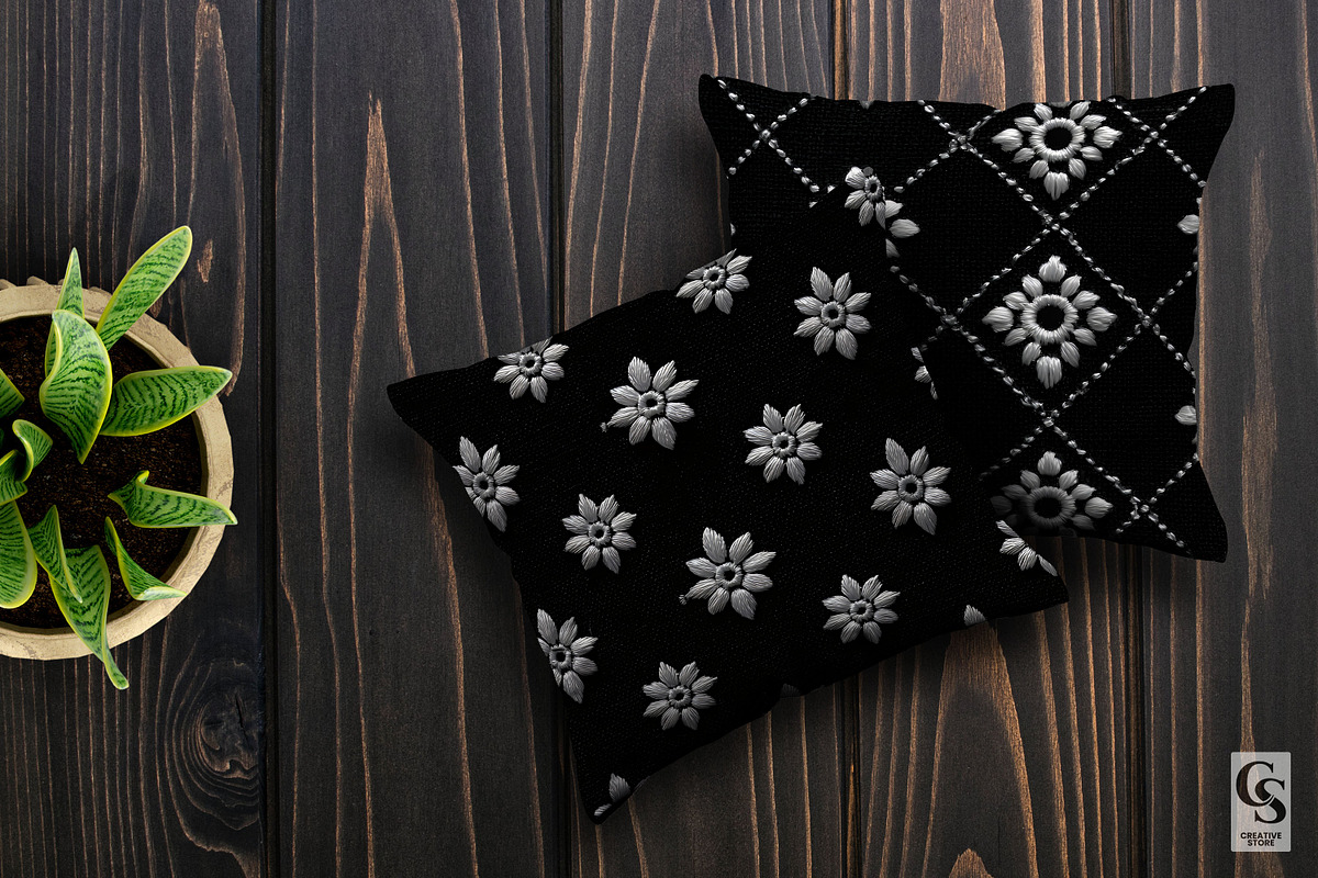 Silver Black Embroidery Patterns, a Pattern Graphic by Creative Store (Photo 3 of 5)