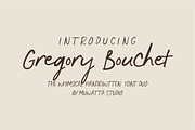 Gregory Bouchet, a Script Font by Muwatta Studio (Thumbnail 1 of 8)