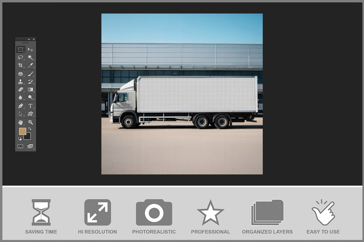 Truck Mockup - Social Media Format, a Product Mockup by Bruno's Shop (Photo 2 of 3)