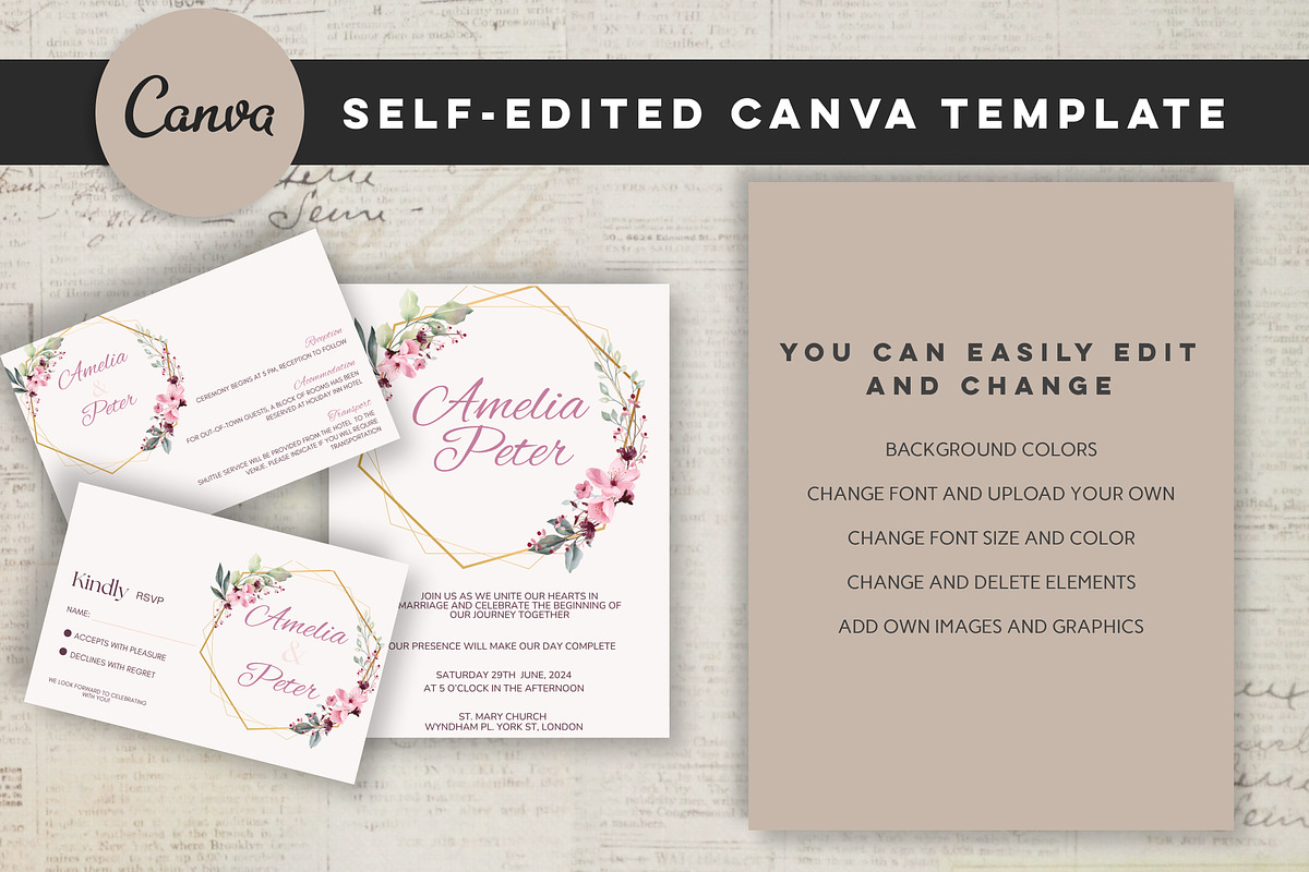 Modern Wedding Invitation, an Invitation Template by Design House (Photo 4 of 7)