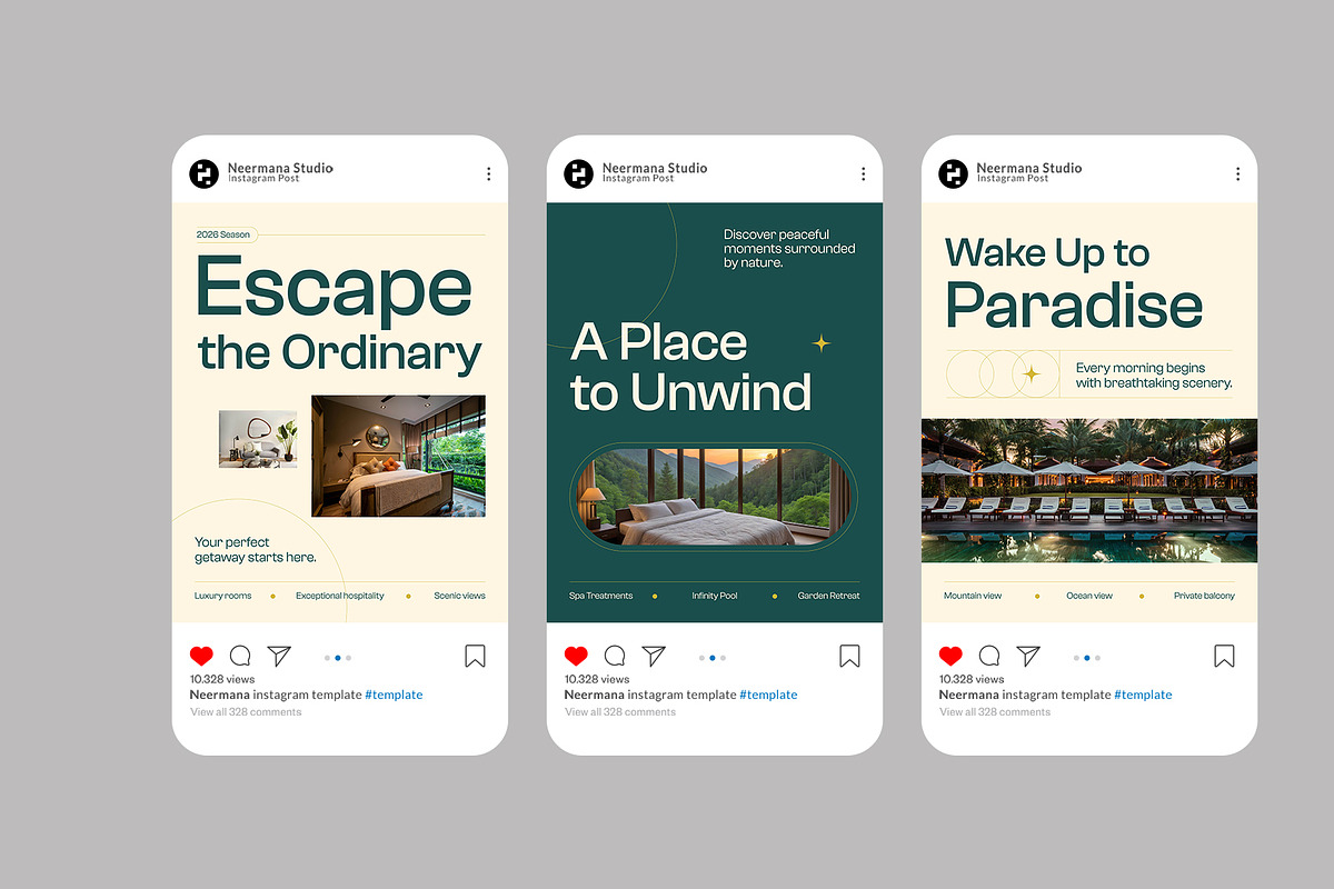 Resort Promotion Instagram Post, a Social Media Template by Neermana (Photo 2 of 4)