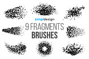 9 Fragments Photoshop Brushes, a Brush Add-On by SimplDesign (Thumbnail 1 of 2)