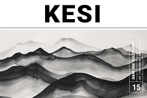 Kesi Co. B&W Ink Wash Art, a Texture Illustration by milatovar