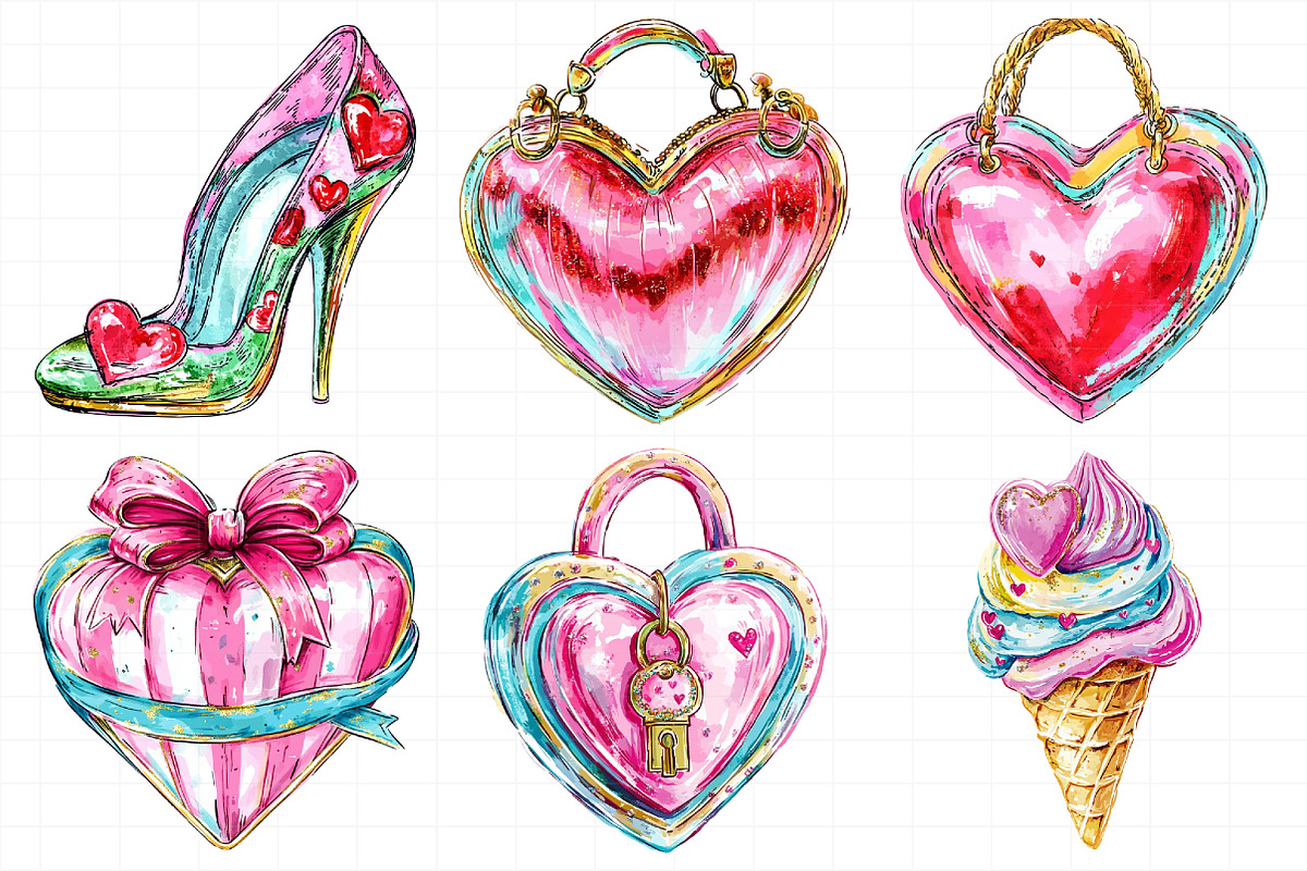 Valentine Day Glitter Clipart, an Illustration by Daily.Designs (Photo 4 of 8)