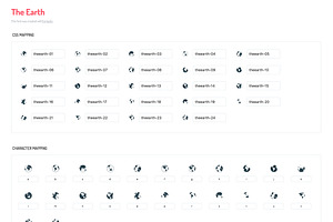 The Earth - Icon Font With 24 Icons