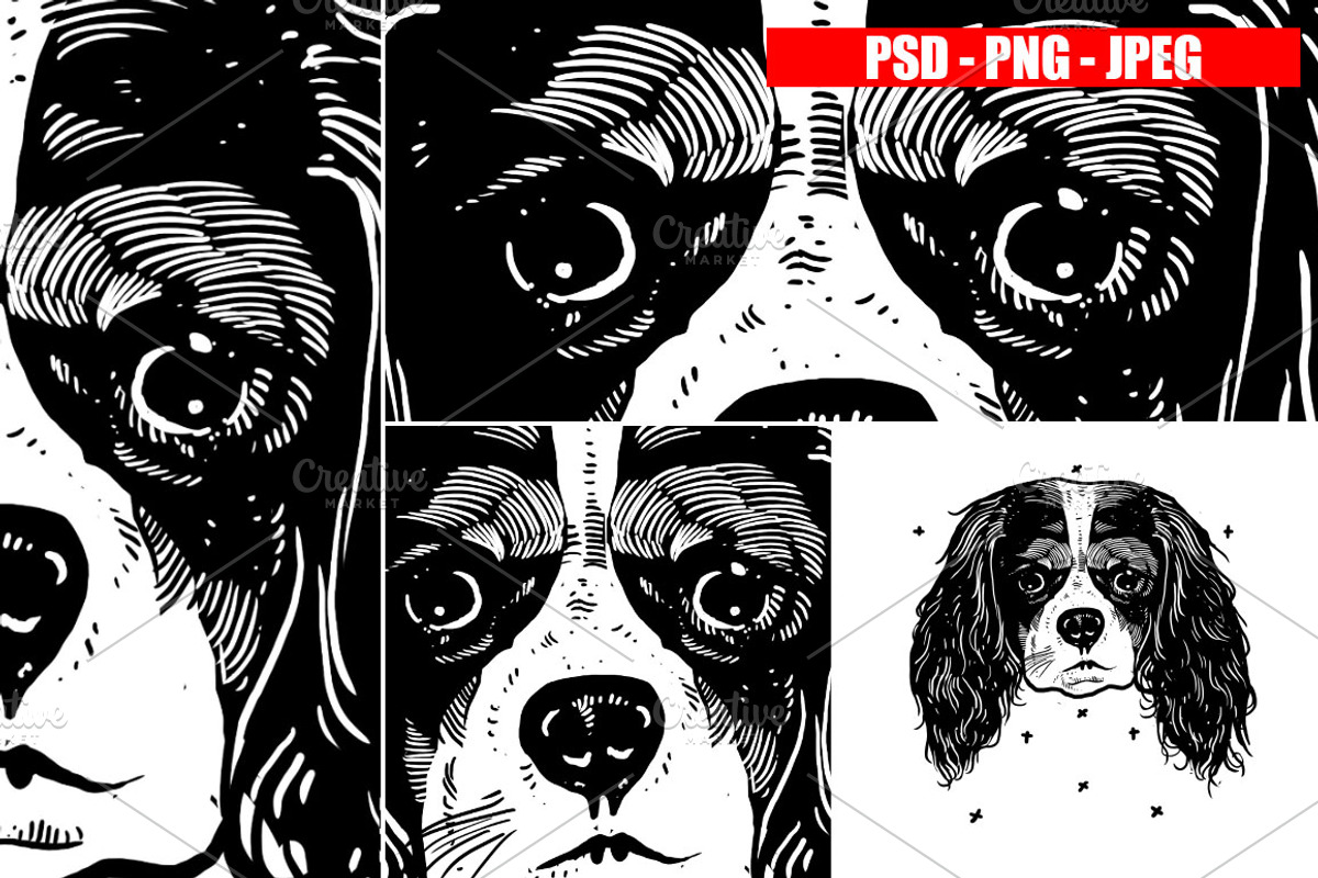 Dogs Collection Black and White Art, an Animal Illustration by Design by sebrodbrick (Photo 8 of 22)