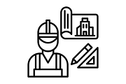 Architect Line Icon, an Outline Icon by Pexelpy (Thumbnail 2 of 2)