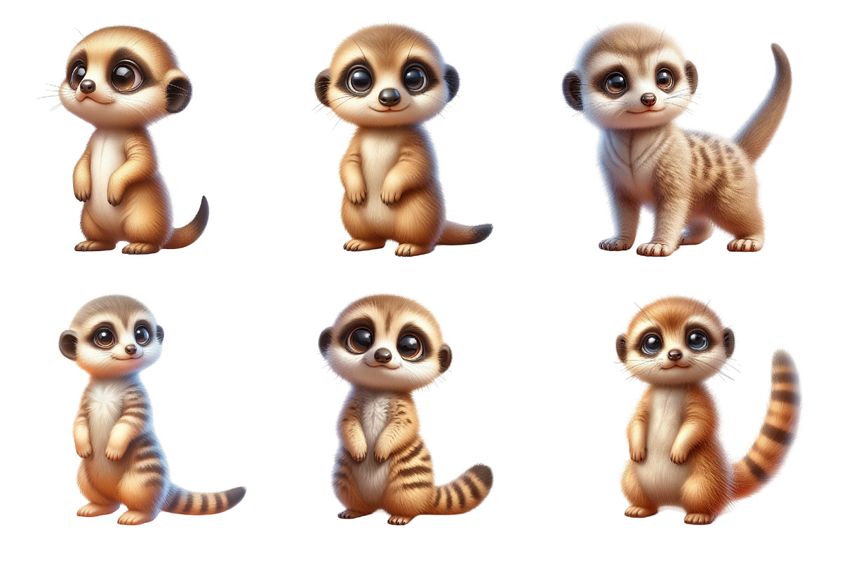 Watercolor Cute Baby Meerkat Clipart, an Illustration by CraftArtStudio (Photo 2 of 5)
