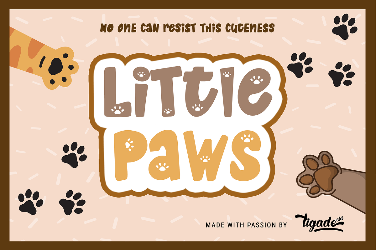 Little Paws | Adorable Cat & Dog, a Font by Tigadestd Type (Photo 1 of 8)