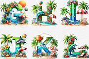 Summer Beach Doodle Alphabet Clipart, an Illustration by Black Bird Studio (Thumbnail 3 of 6)