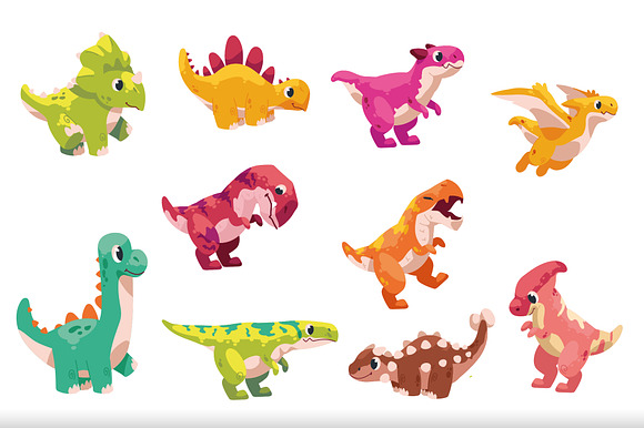 Cute Dinosaur Character Set preview 2