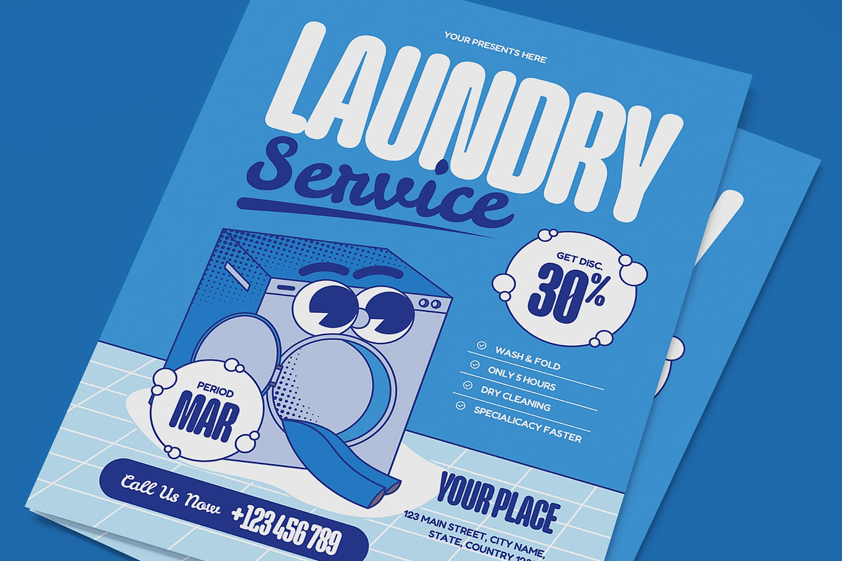 Laundry Service Flyer, a Flyer Template by graphicook (Photo 2 of 3)