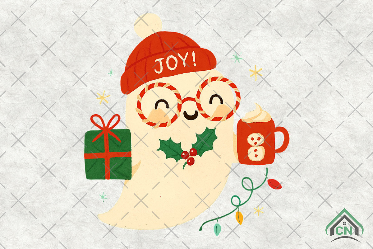 Cute Boujee Ghost Christmas, an Illustration by Craft Nest (Photo 1 of 6)