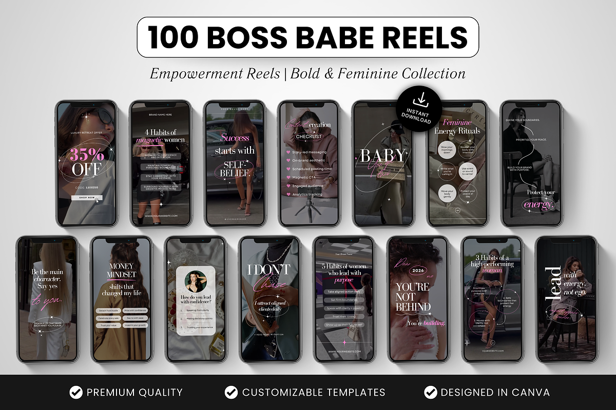 100 Boss Babe Reels Templates